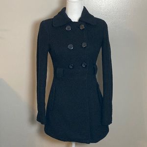 Zara TRF Wool Collection Textured Pea Coat Sz Small